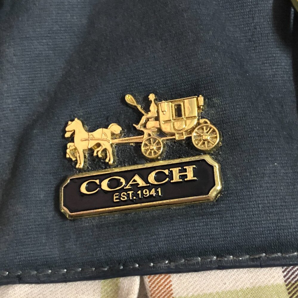 Coach Plaid Patterned Purse No Handles/Straps Zipper Closure - Picture 3 of 6